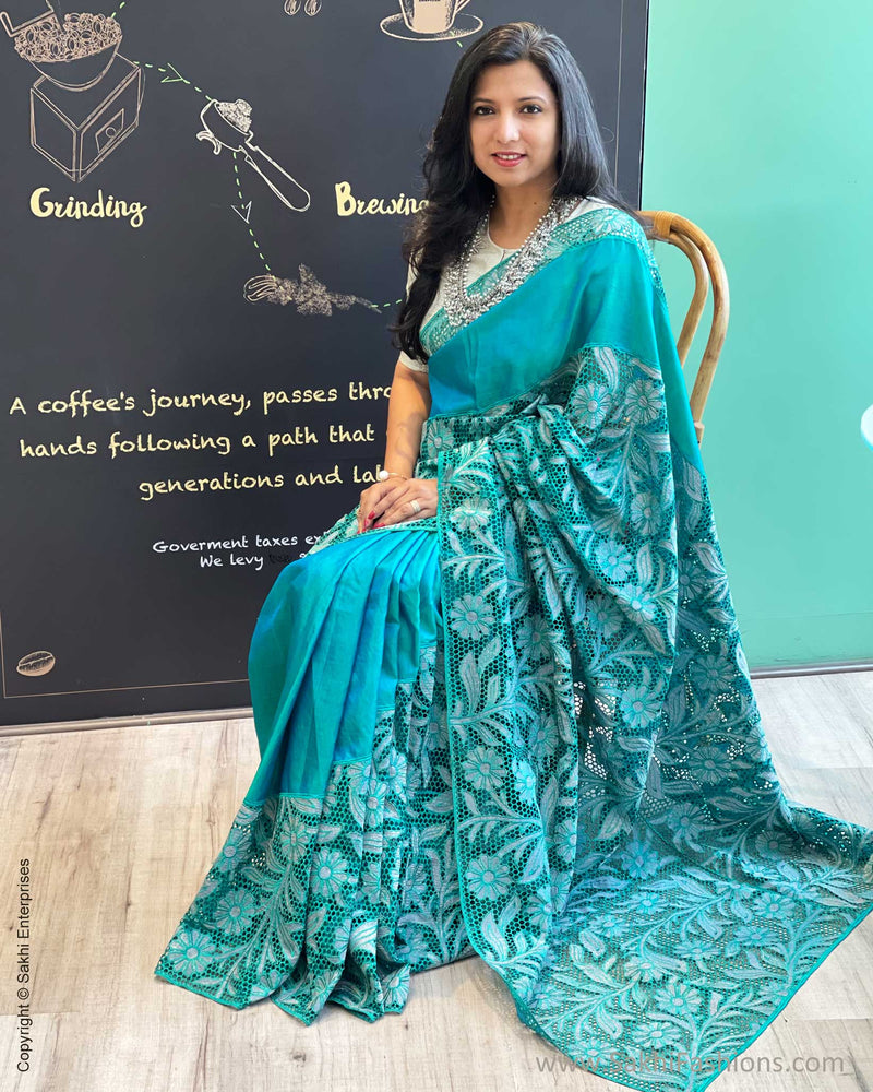 EE-V14205 Blue Kanchi Cutwork