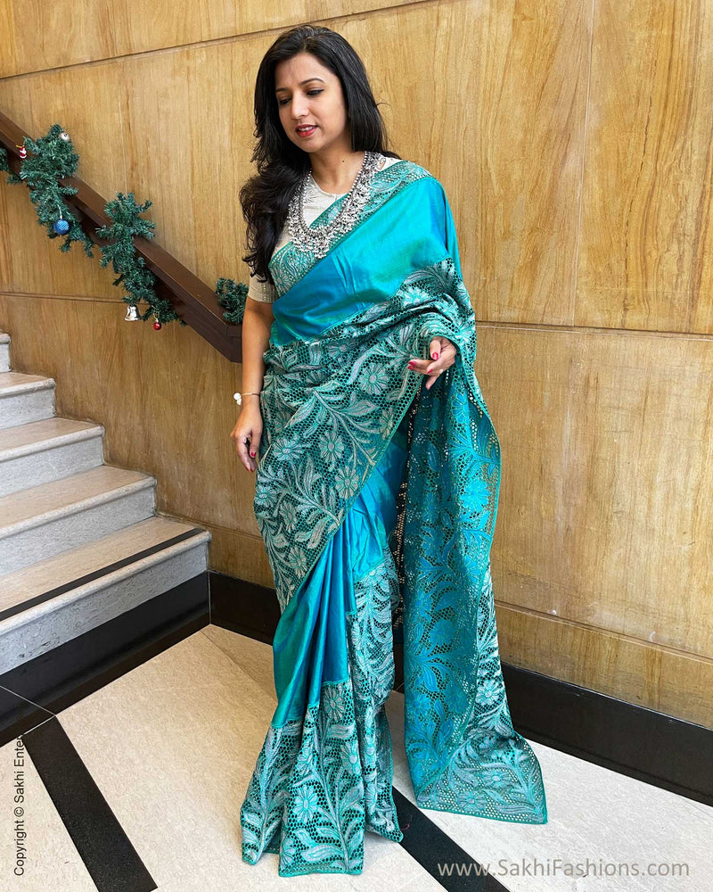 EE-V14205 Blue Kanchi Cutwork