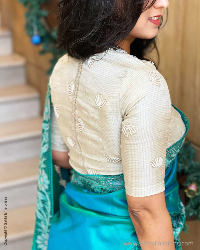 EE-V14205 Blue Kanchi Cutwork