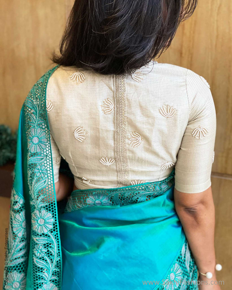 EE-V14205 Blue Kanchi Cutwork
