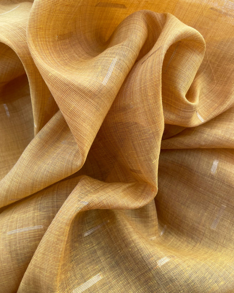 IT-V15894 Cream & Yellow Linen Saree