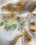 IT-V15894 Cream & Yellow Linen Saree