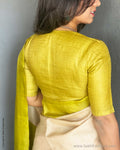 BL-S60381R Lime Green Tussar Blouse