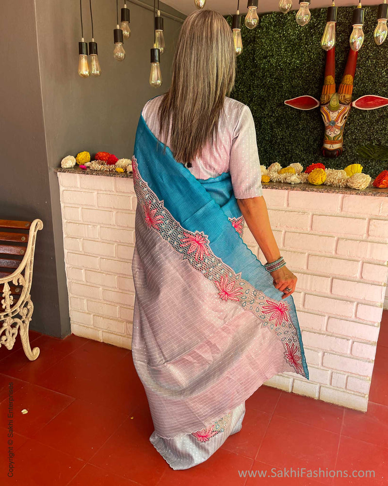 BL-V11757 Grey Tussar Blouse