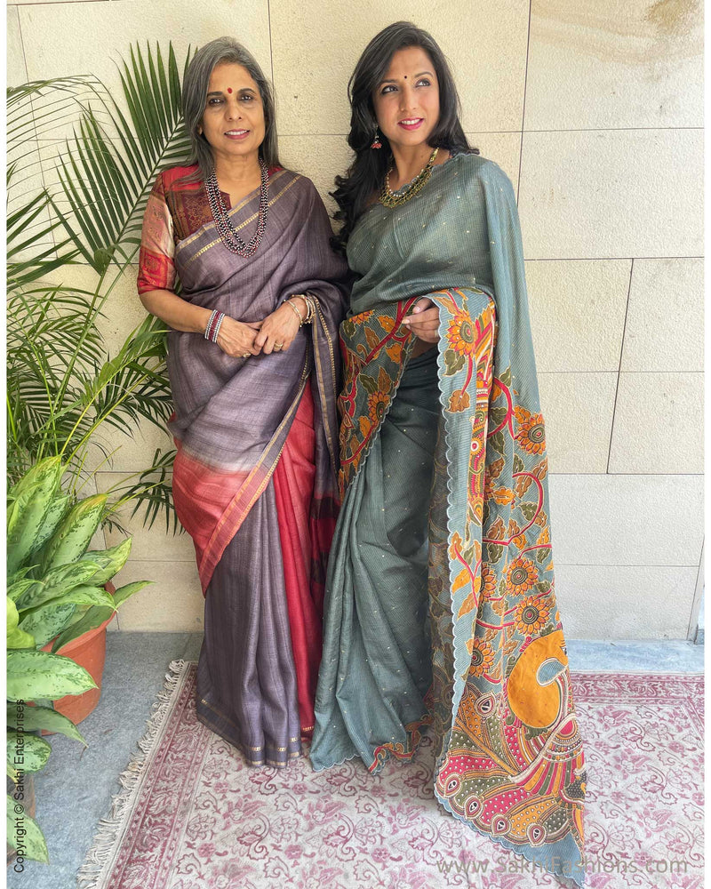 EE-V19623 Kalamkari Tussar Saree