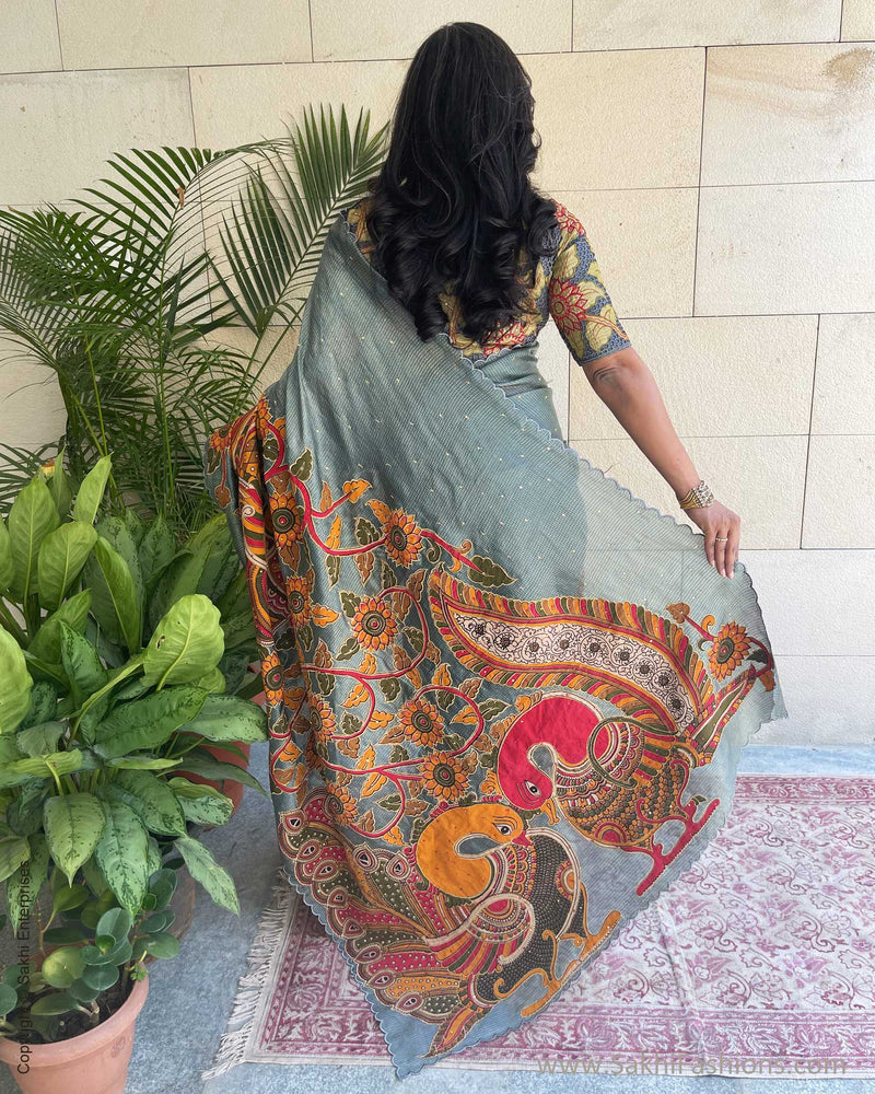 EE-V19623 Kalamkari Tussar Saree