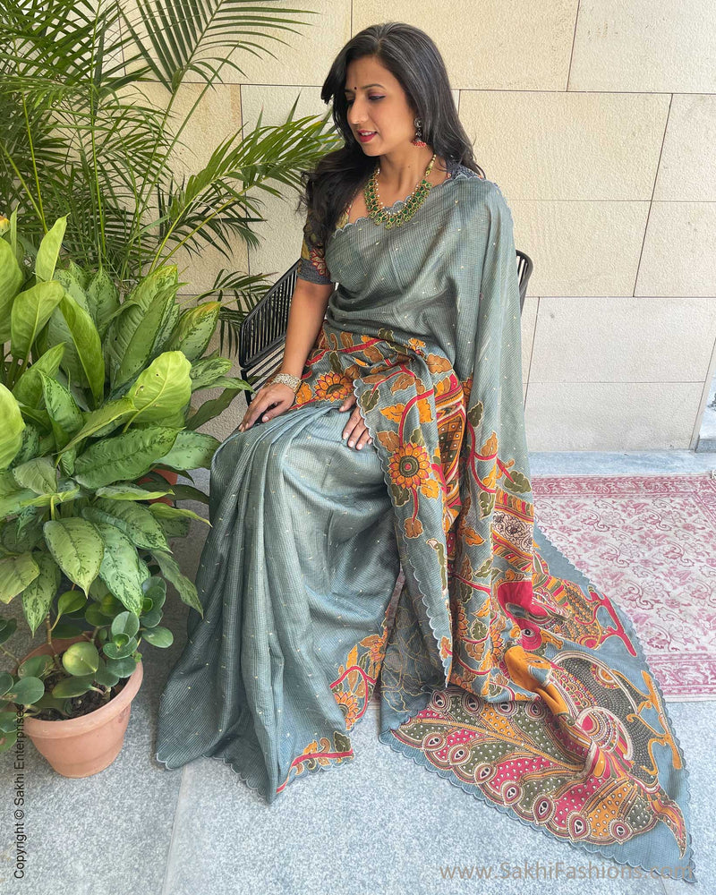EE-V19623 Kalamkari Tussar Saree