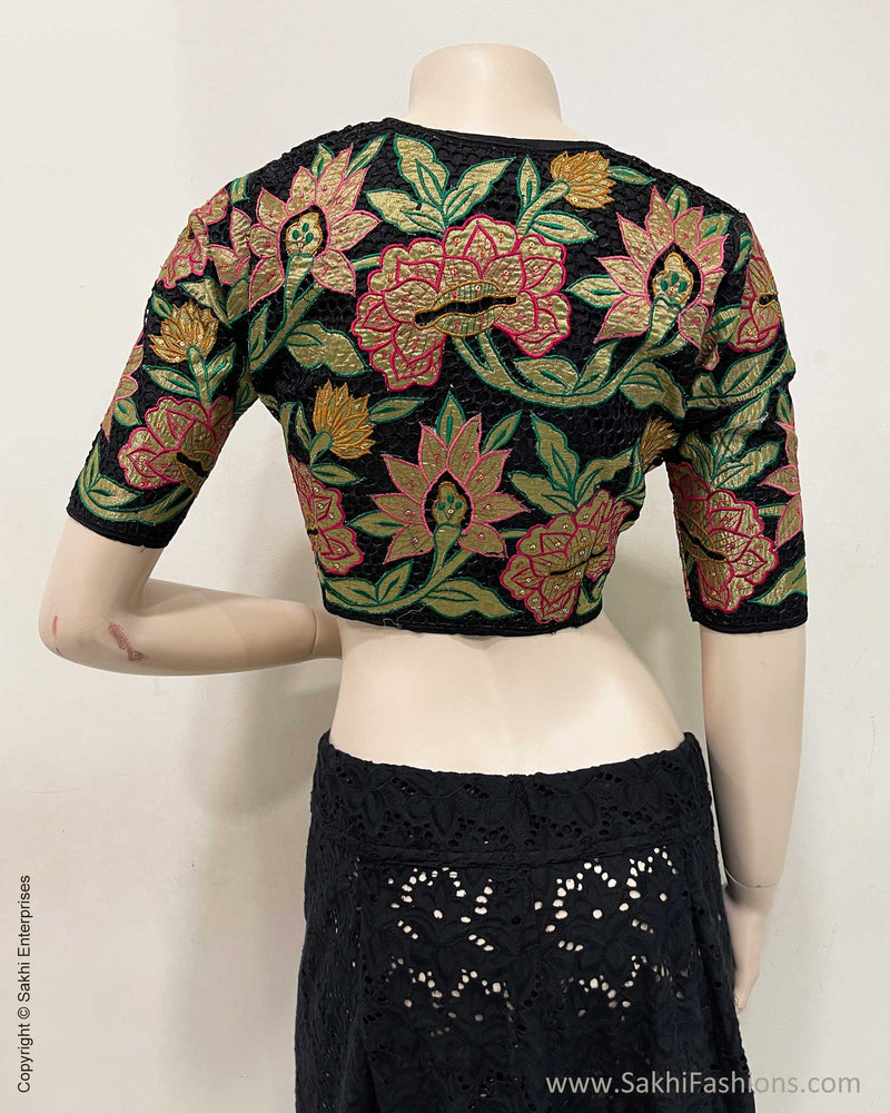 BL-W00414 Black Cutwork blouse