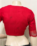 BL-W00464 Red Cutwork blouse