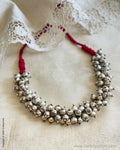 AJ-W00267 Maroon Brass Necklace