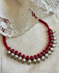 AJ-W00264 Maroon Brass Necklace