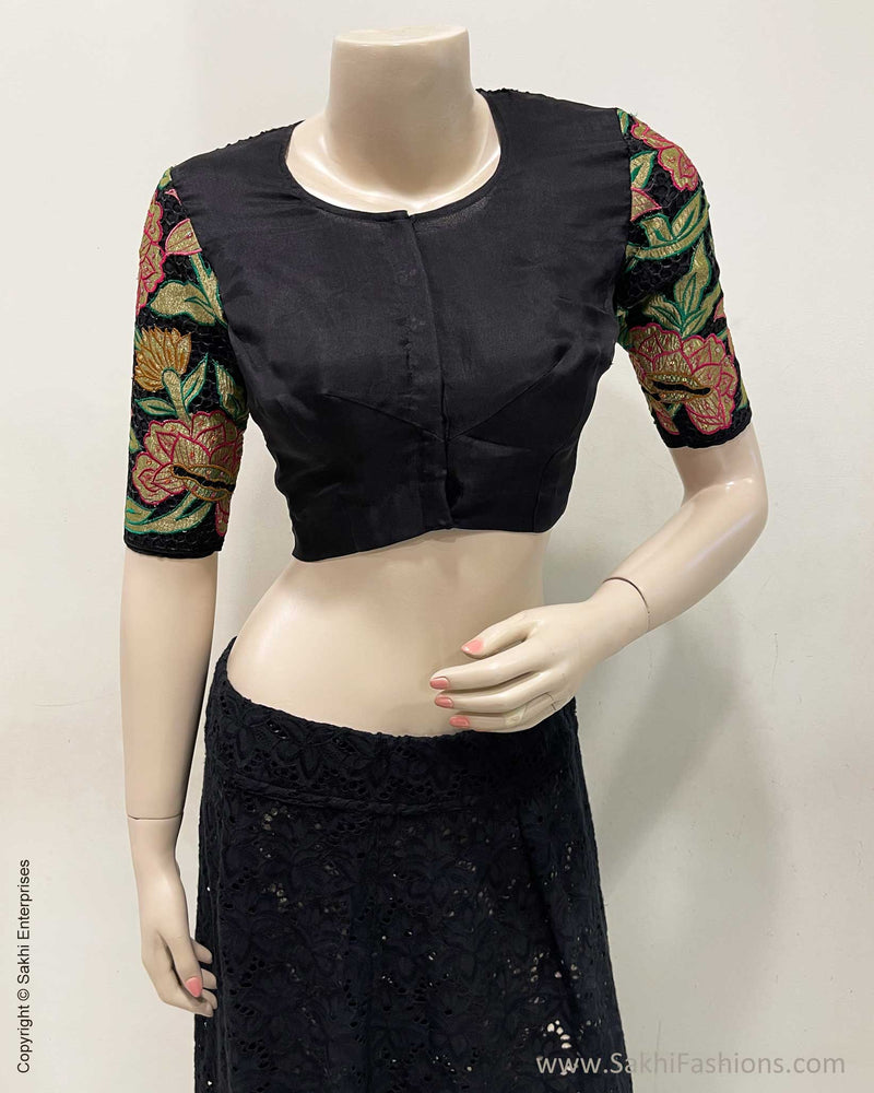 BL-W00414 Black Cutwork blouse