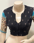 BL-V05576 Black Ikat Cotton RBlouse