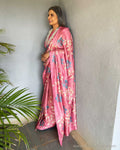 EE-V13681 Pink Tussar Sari