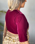 BL-S41614P Plum Velvet Blouse