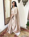 EE-W00867 Silver Pink Tissue Chanderi