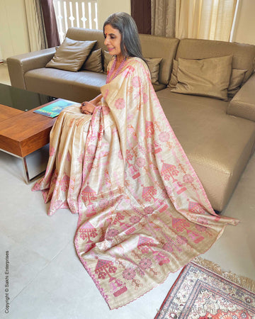 EE-W00084 Tussar Silk Sari