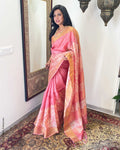 EE-V13710 Pink Tussar Silk Batik