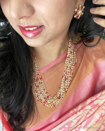 EE-V13710 Pink Tussar Silk Batik