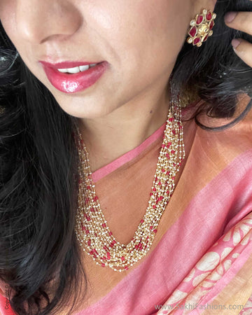 EE-V13710 Pink Tussar Silk Batik