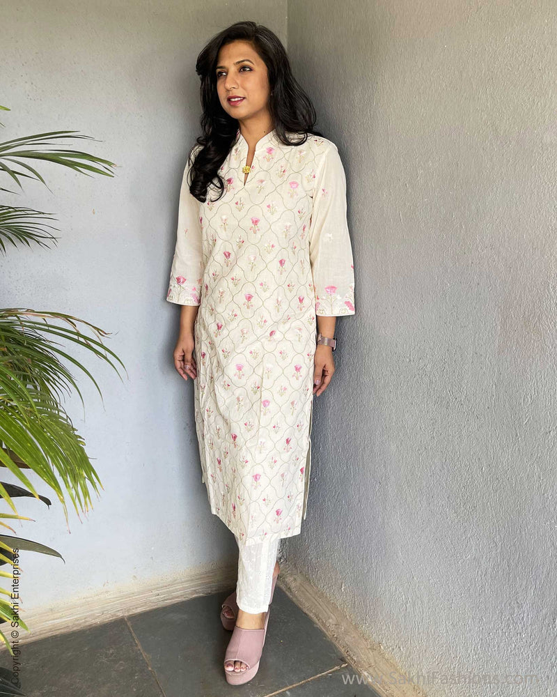 EE-V233122 Cream Floral salwar