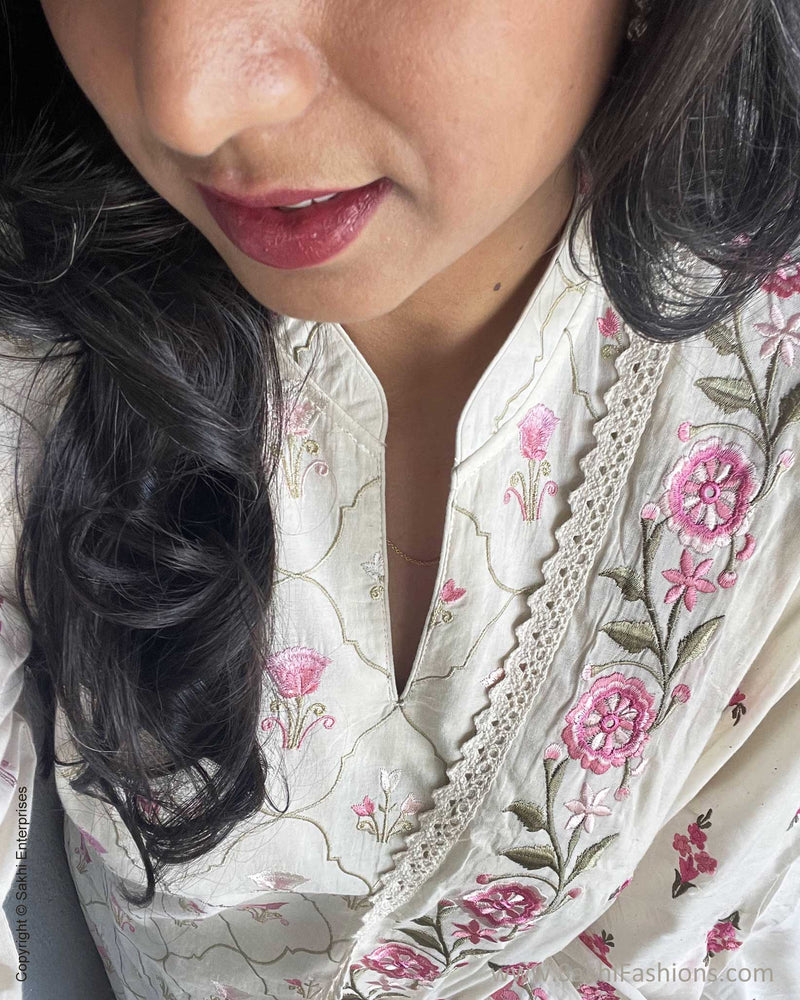 EE-V233122 Cream Floral salwar