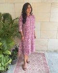EE-W01667 Purple Linen Dress