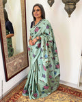 EE-W00507 Handpainted Tussar Sari