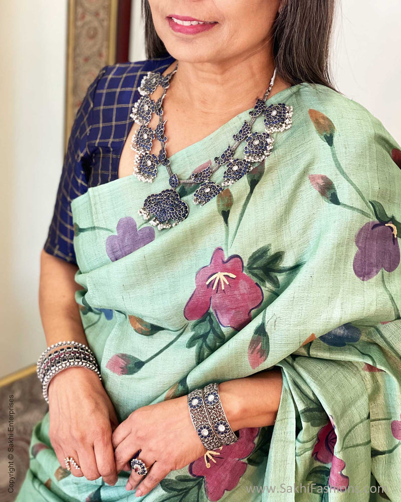 EE-W00507 Handpainted Tussar Sari