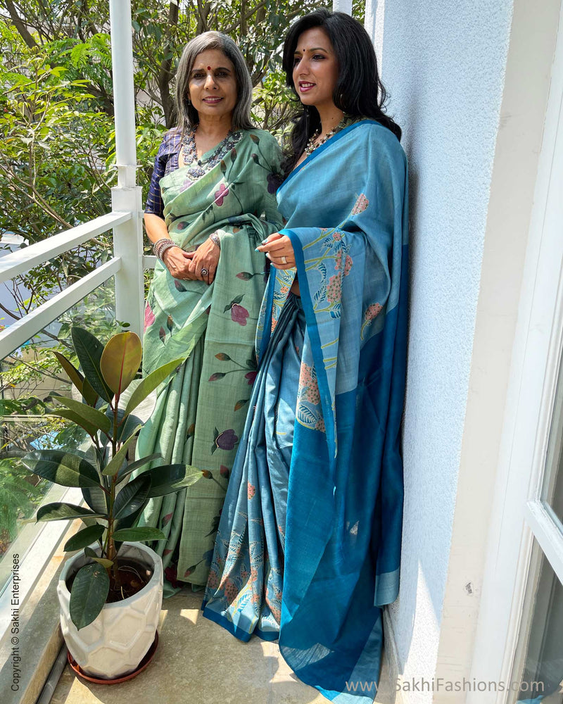 EE-W00507 Handpainted Tussar Sari