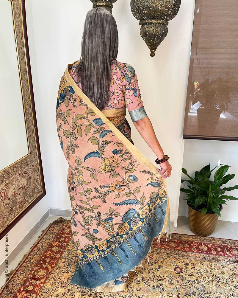 EE-V02544 Kalamkari silk sari