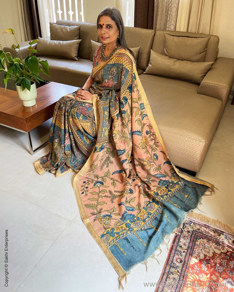 EE-V02544 Kalamkari silk sari