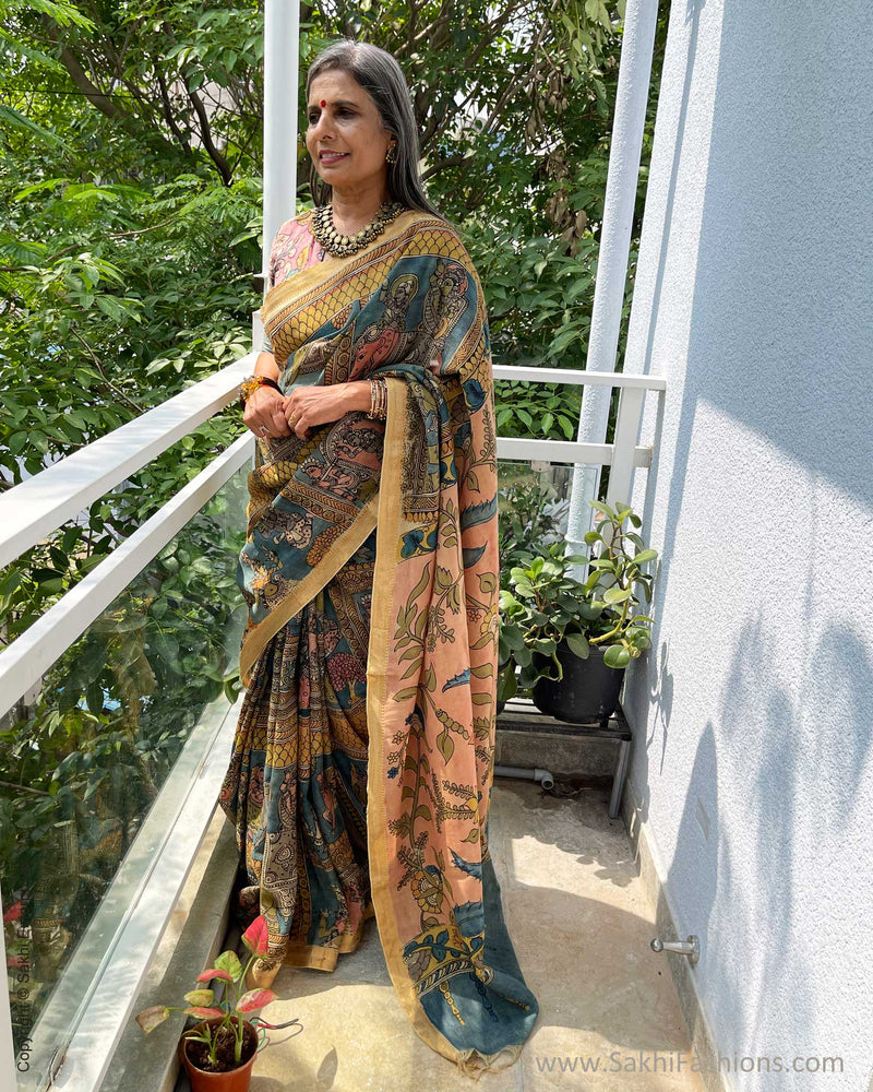 EE-V02544 Kalamkari silk sari