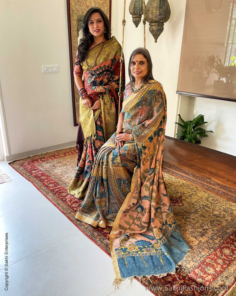 EE-V02544 Kalamkari silk sari