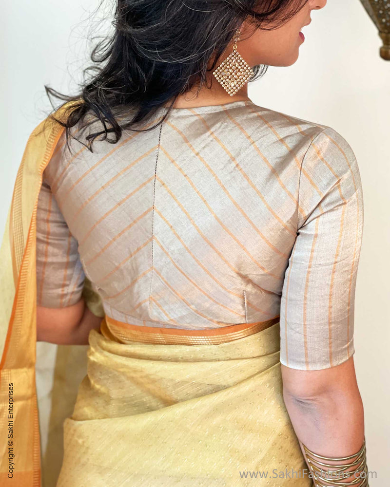 BL-WS13104 Silver Gold Tissue Blouse