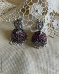 AS-W01046 Silver Ruby Jhumka