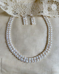 AJ-W04851 White & Gold Pearls set