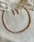 AJ-W04853 Rose pink Pearls set