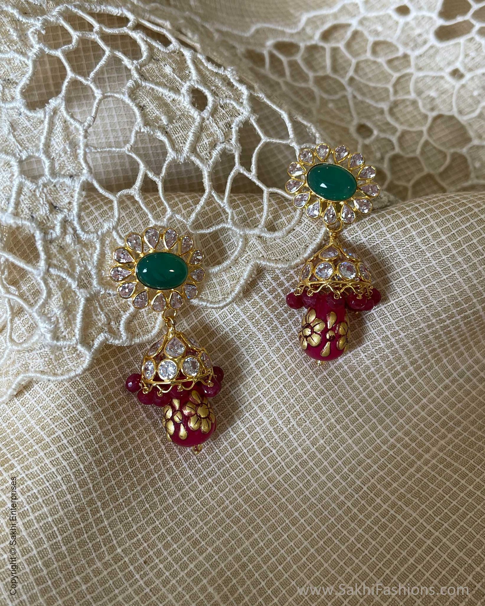 AG-W23738 Gold Jhumka Earring – sakhifashions