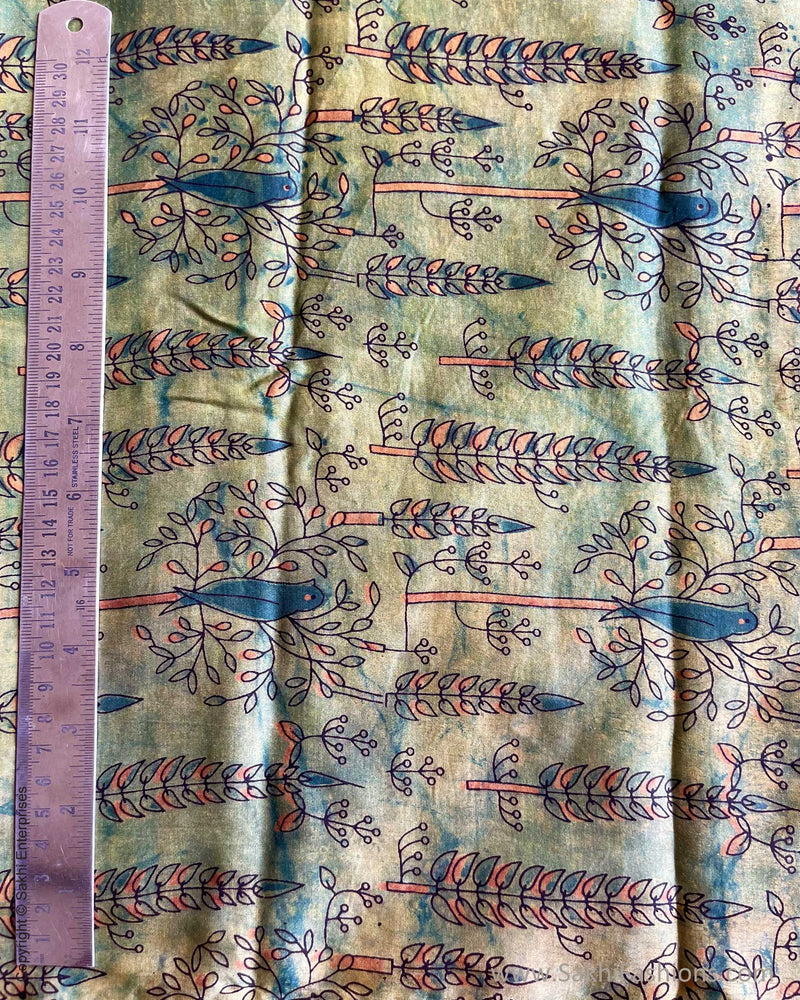 BL-W04758 Green Ajrak Fabric