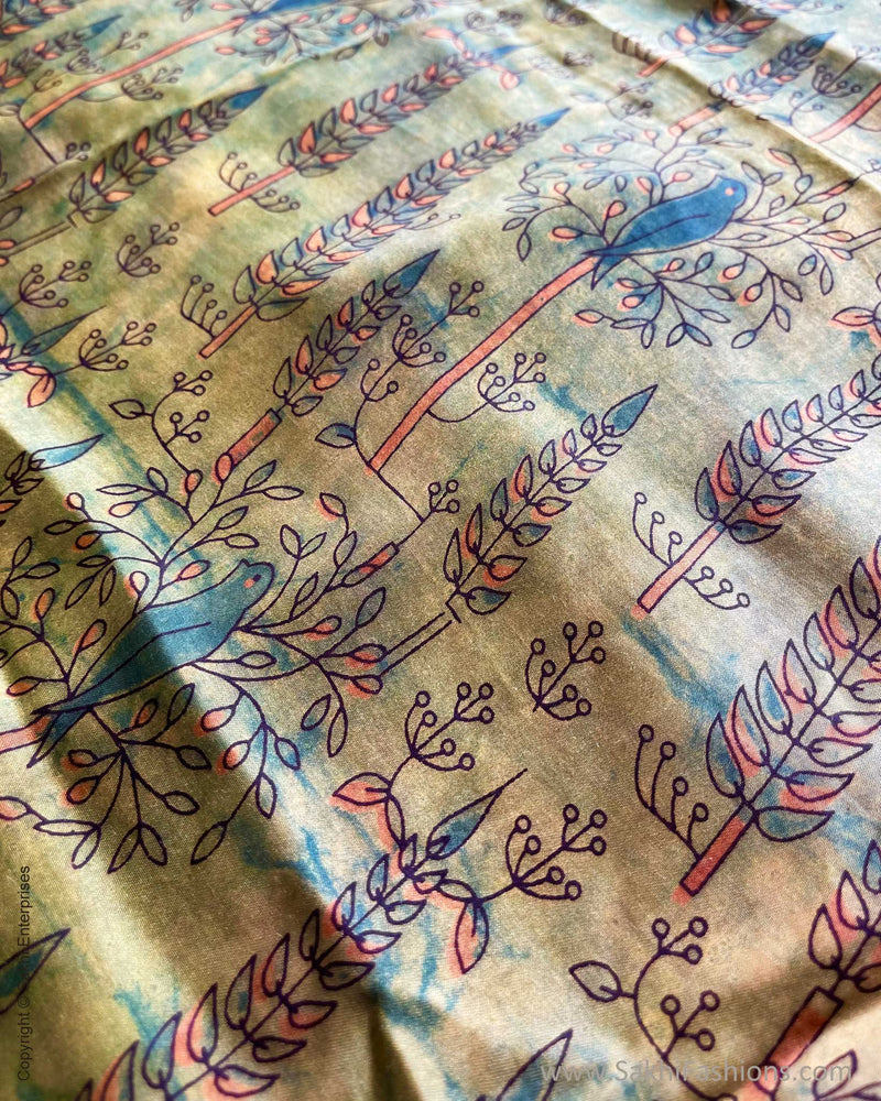 BL-W04758 Green Ajrak Fabric