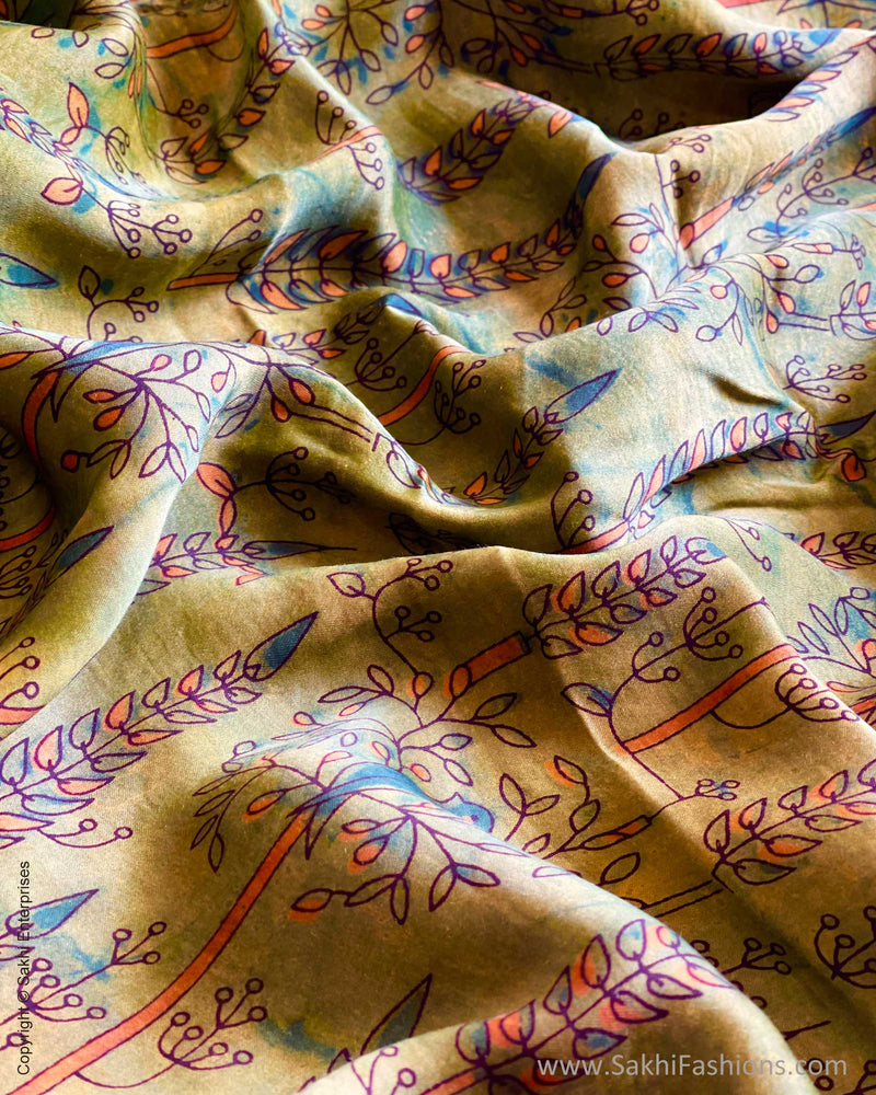 BL-W04758 Green Ajrak Fabric