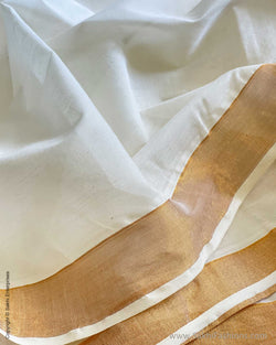 DP-W00293 Cream & Gold Kasavu Sari