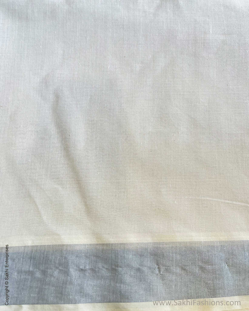 DP-W05511 Cream & Silver Kasavu Sari