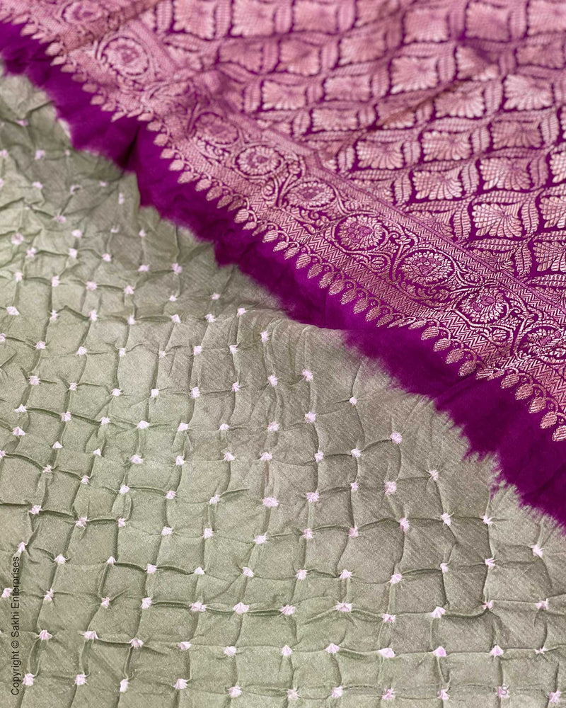 DP-W05904 Bandhini Green Purple