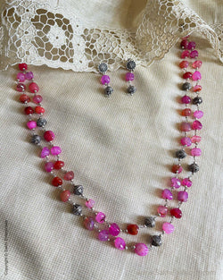 AJ-W06985 Pink Necklace Set