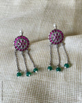 AS-W09044 Ruby Pink Silver Earring