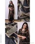 EE-W07345 Black Maheshwari Saree