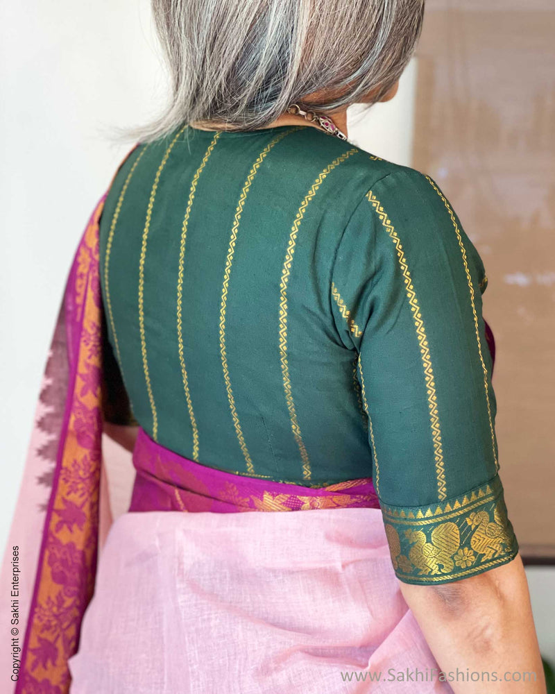 BL-W09755 Green Madurai Cotton Blouse