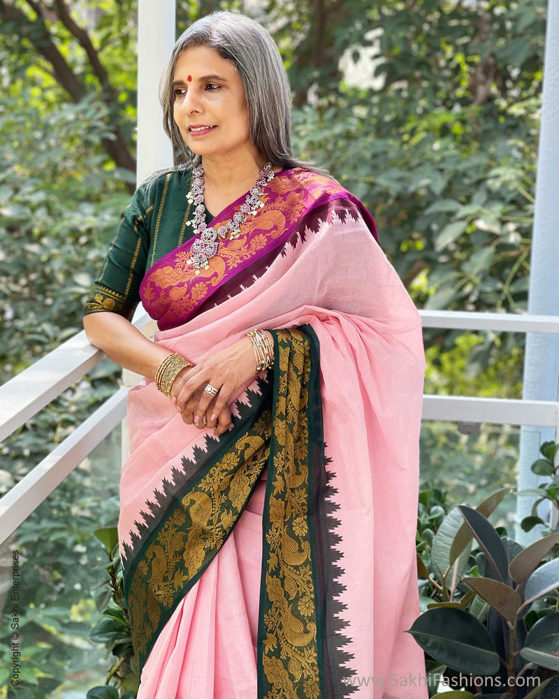 BL-W09755 Green Madurai Cotton Blouse